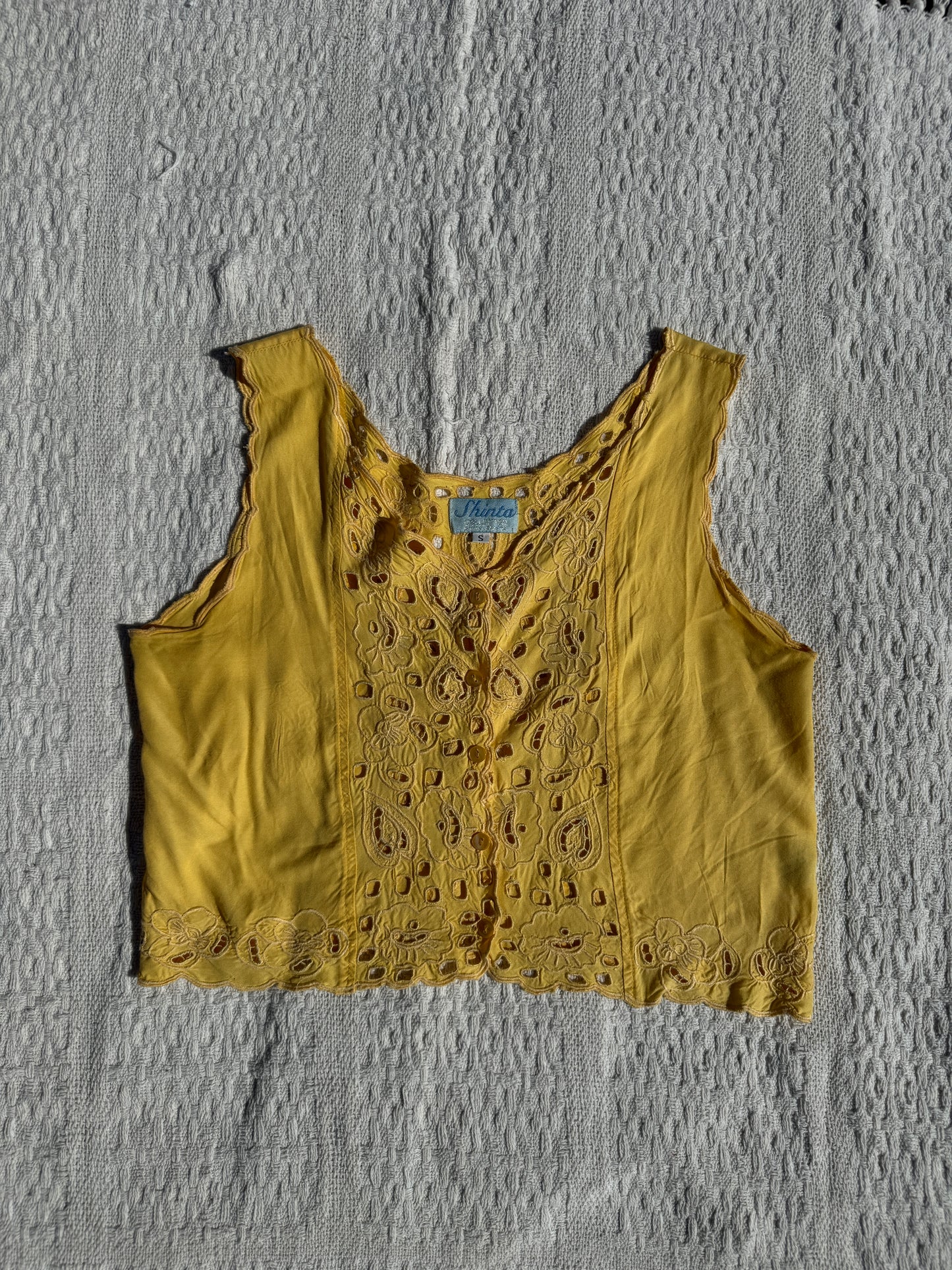 Vintage 1970s 'Shinta' Yellow Blouse