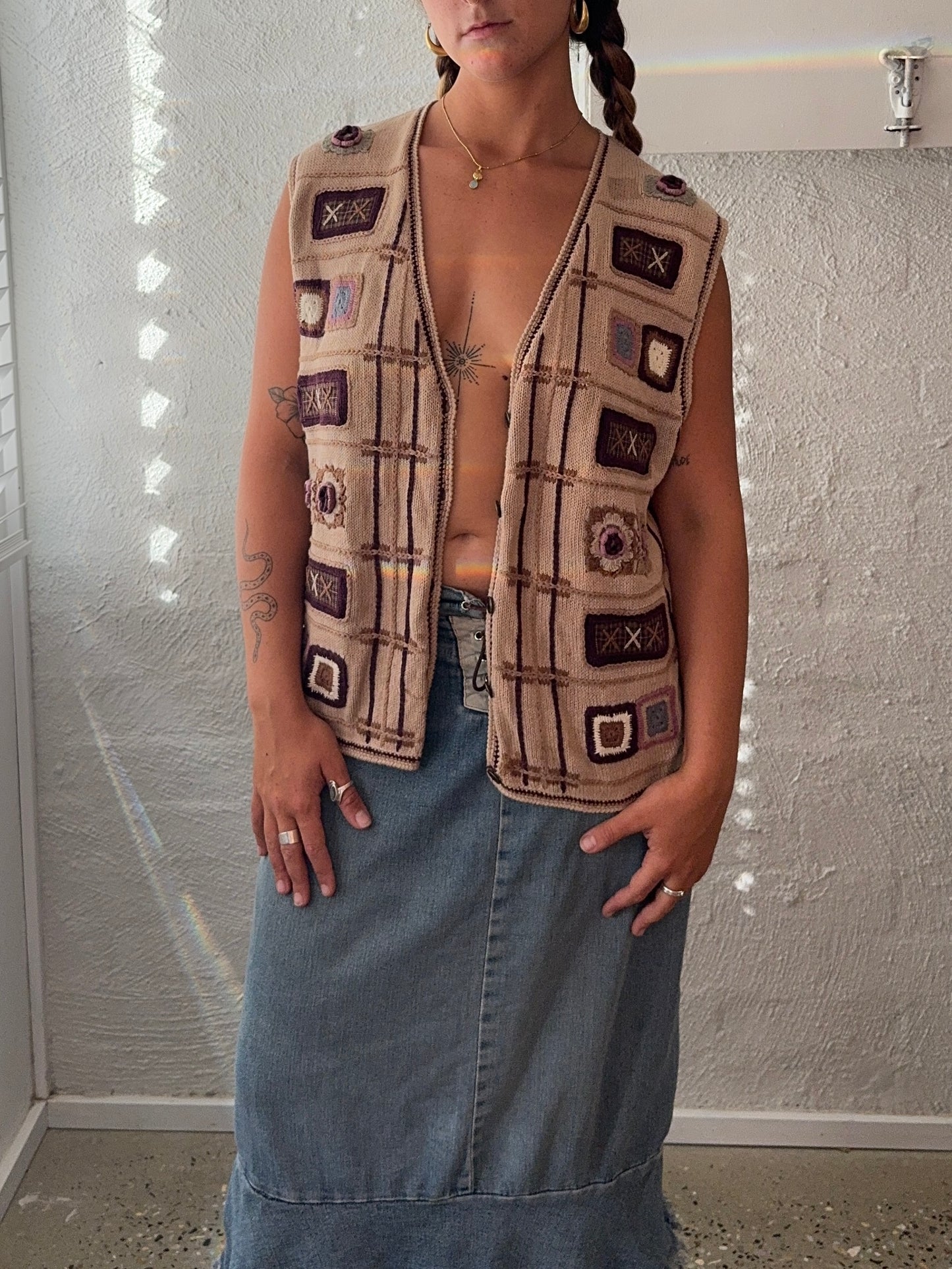 RARE Vintage 1980s Patchwork Vest