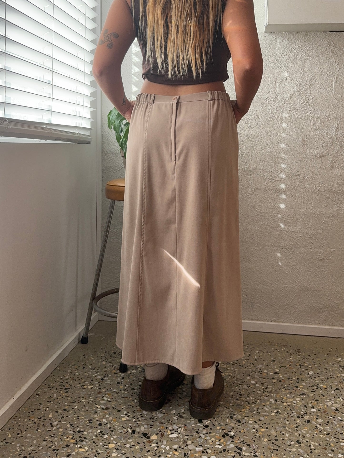 Vintage 1990s Suede Like Maxi Skirt