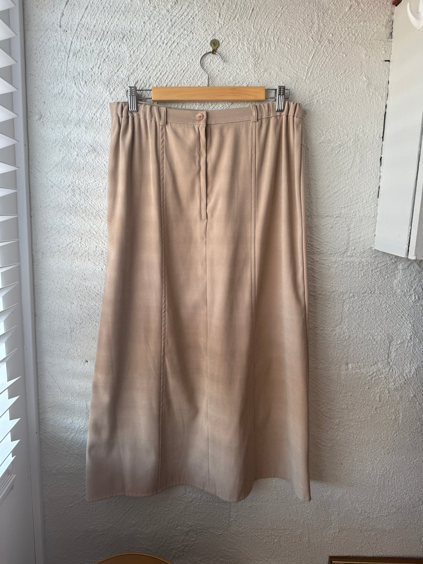 Vintage 1990s Suede Like Maxi Skirt