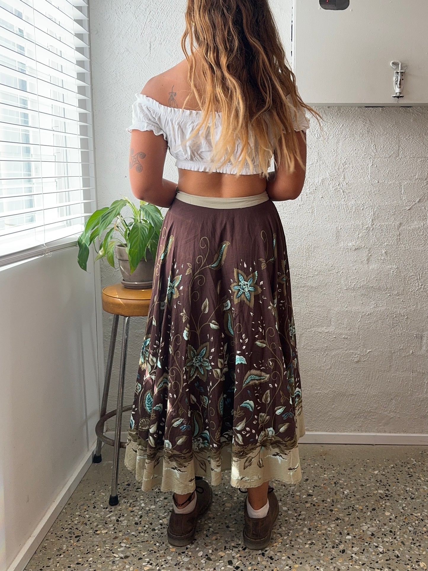 Vintage Earthy Detailed Skirt