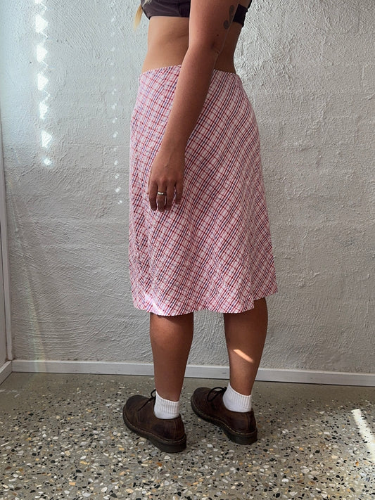 Vintage Plaid Midi Skirt