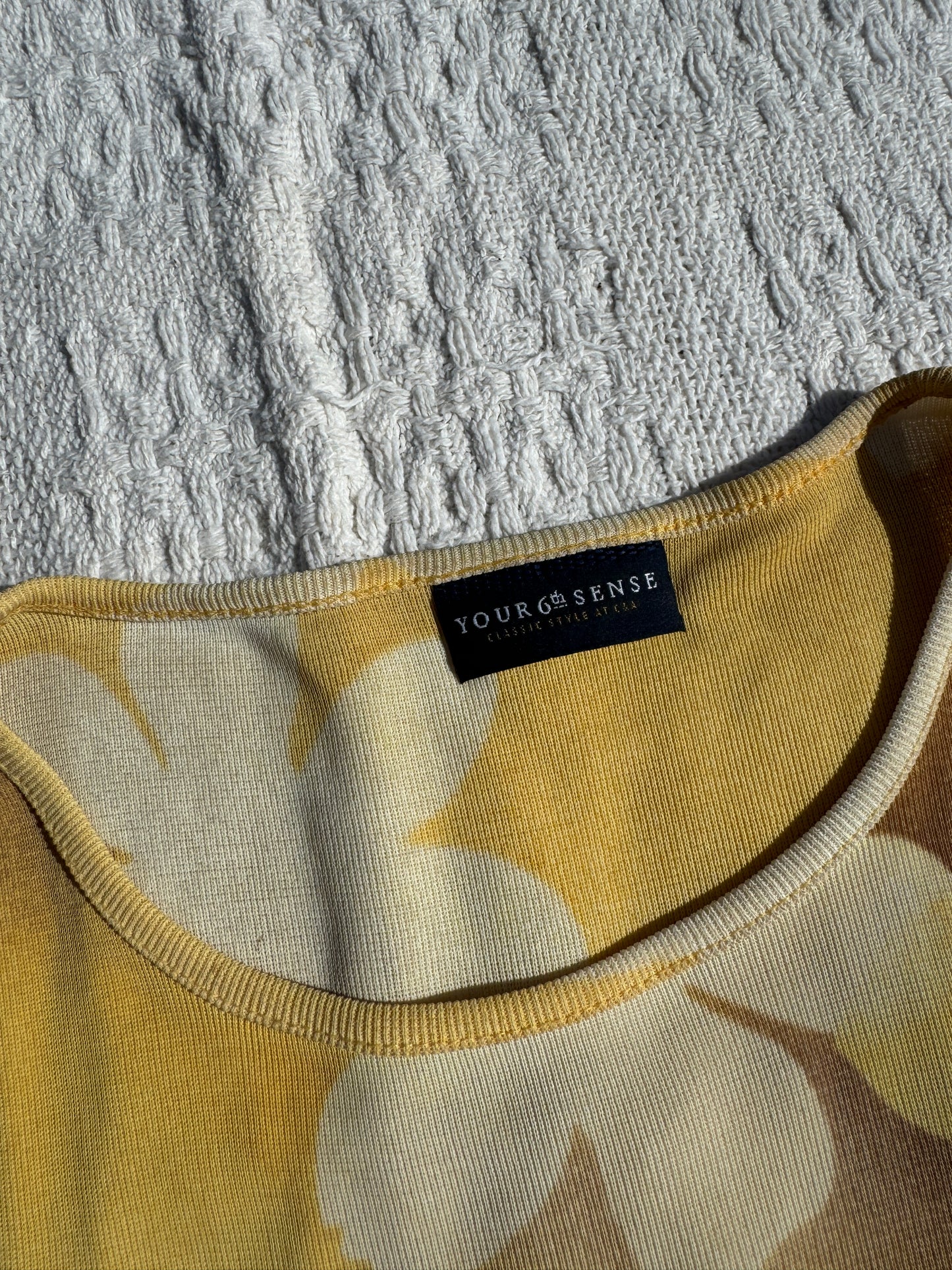 Vintage Retro Yellow Floral Tank Top