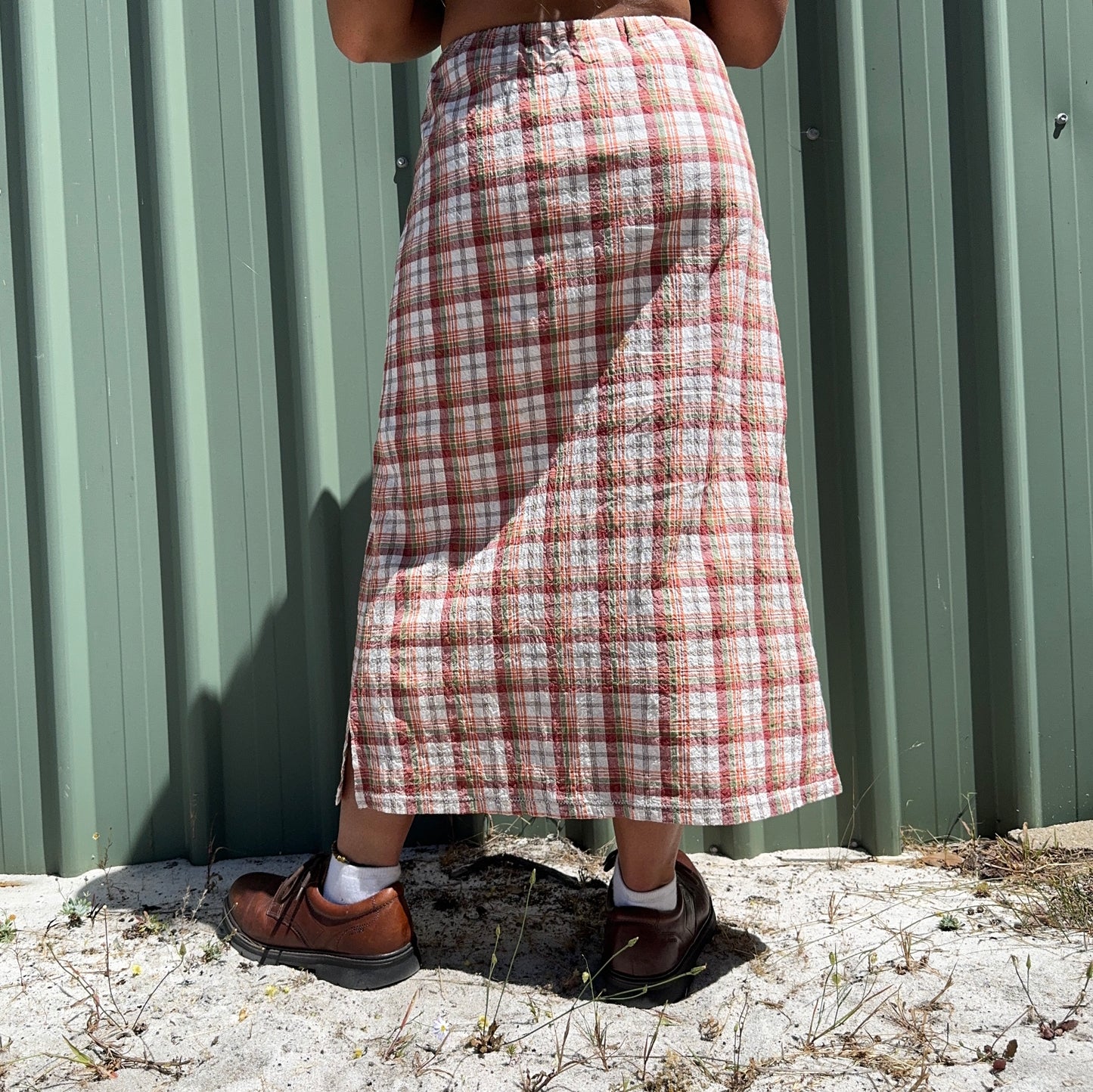 Vintage Plaid Maxi Skirt