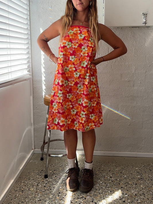 Y2k Hibiscus Mini Slip Dress