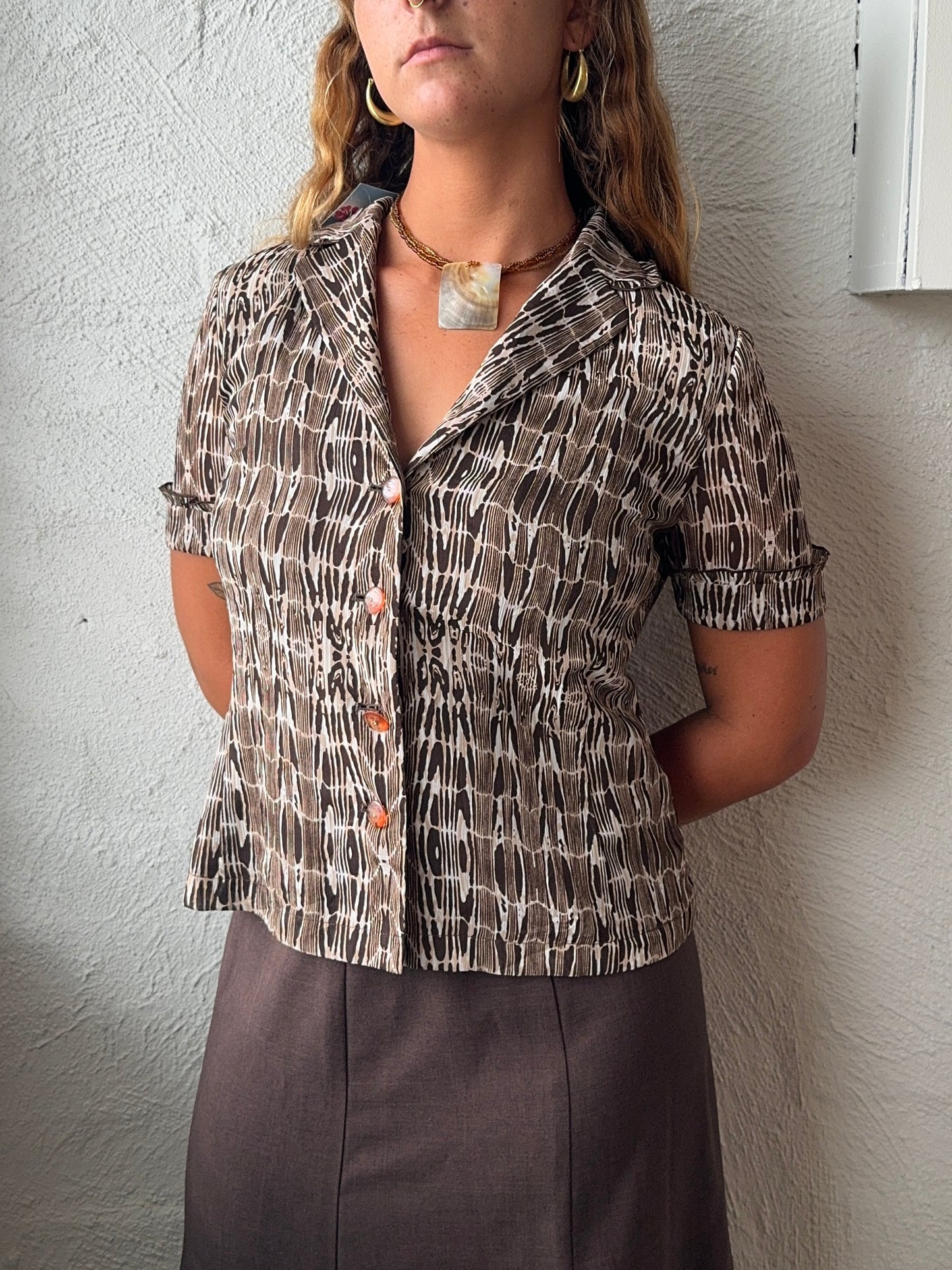 Vintage 1980s Brown Blouse