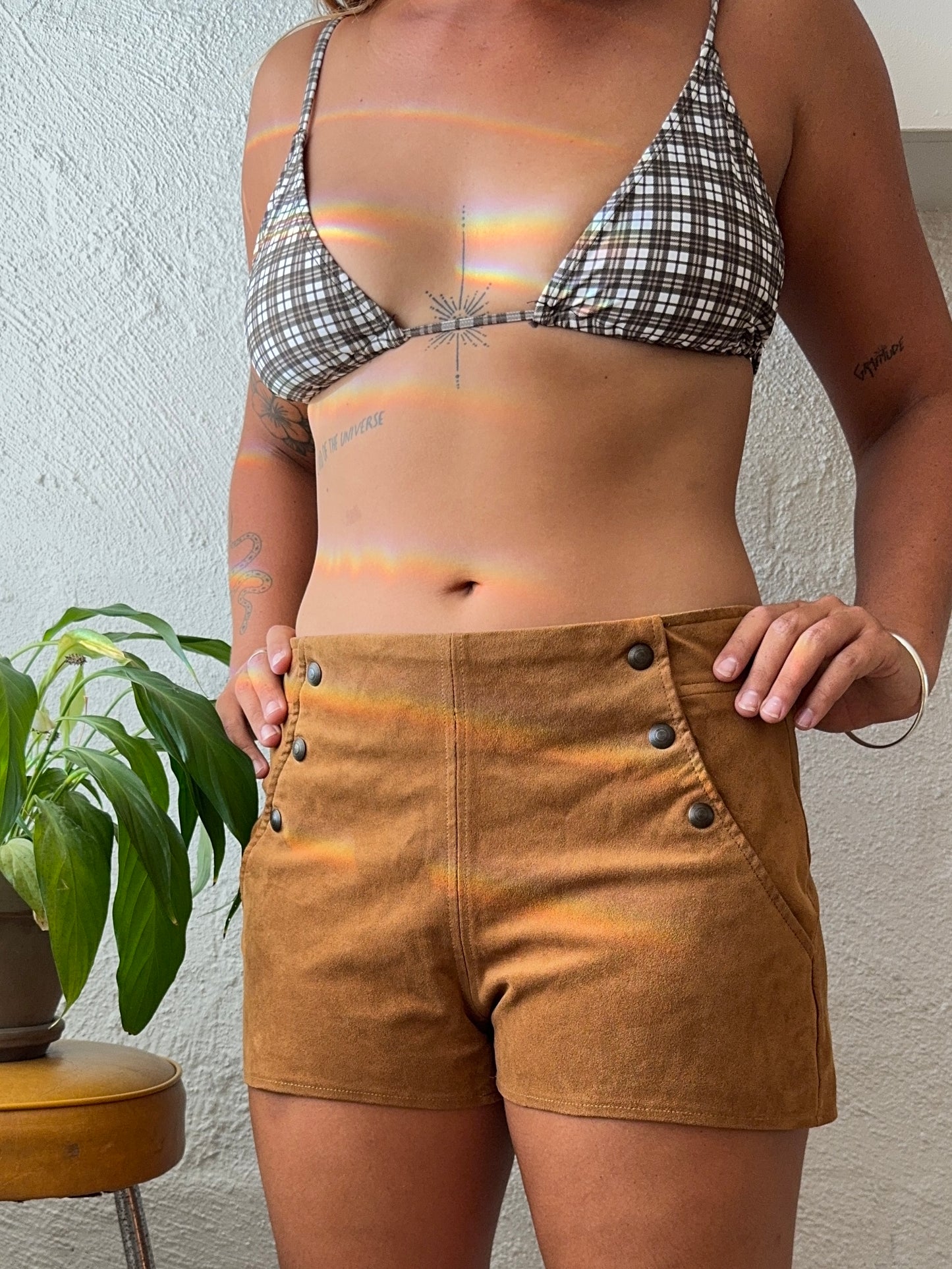 70s Style 'Pull & Bear' Brown Retro Shorts