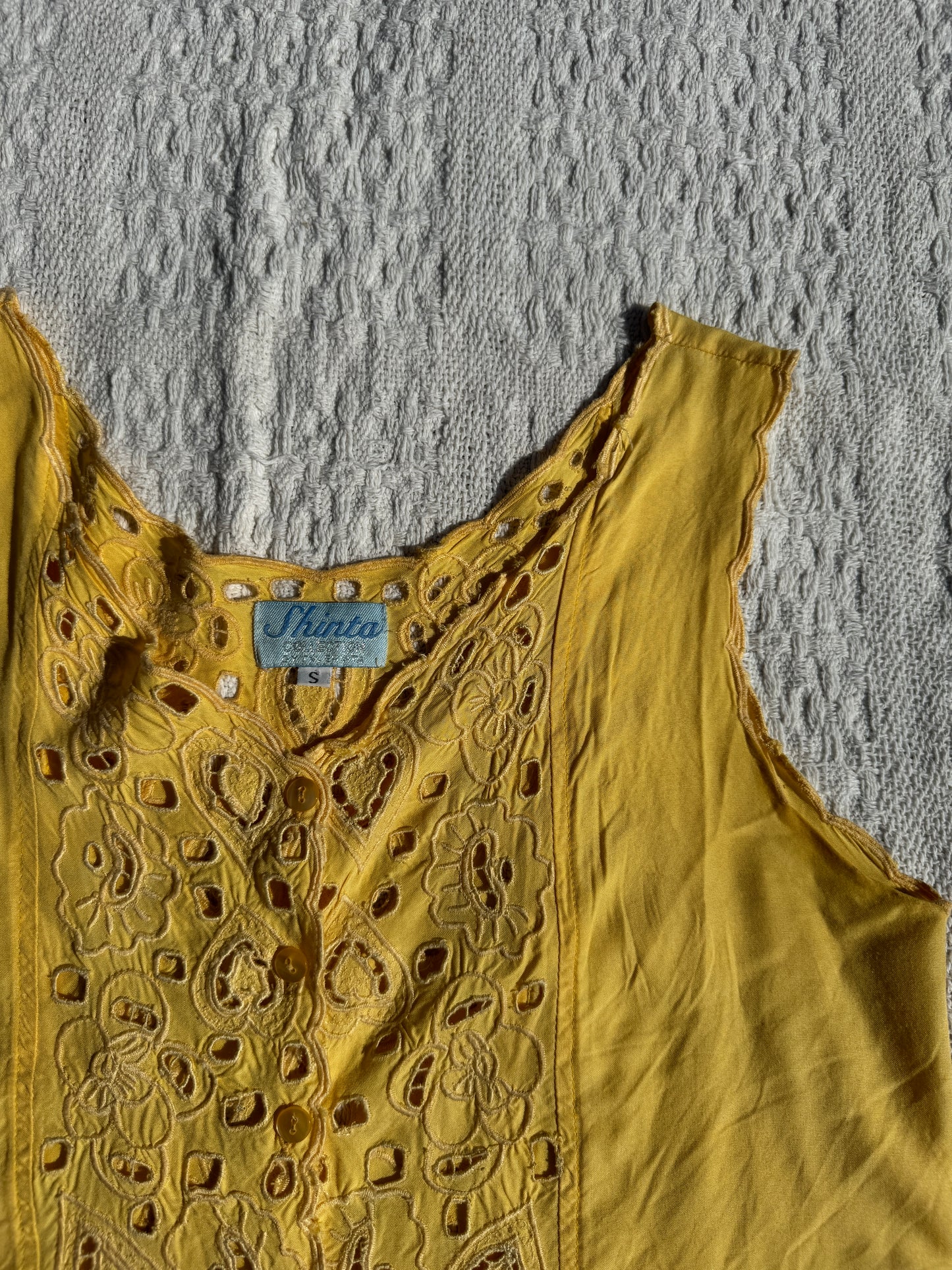 Vintage 1970s 'Shinta' Yellow Blouse