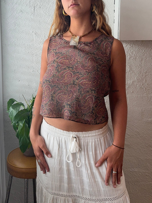 Vintage 1990s 'Arcadia' Paisley Top