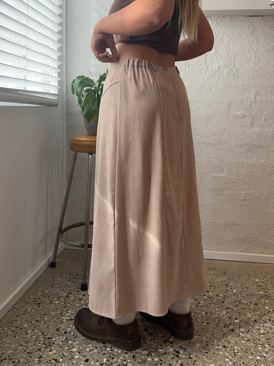 Vintage 1990s Suede Like Maxi Skirt