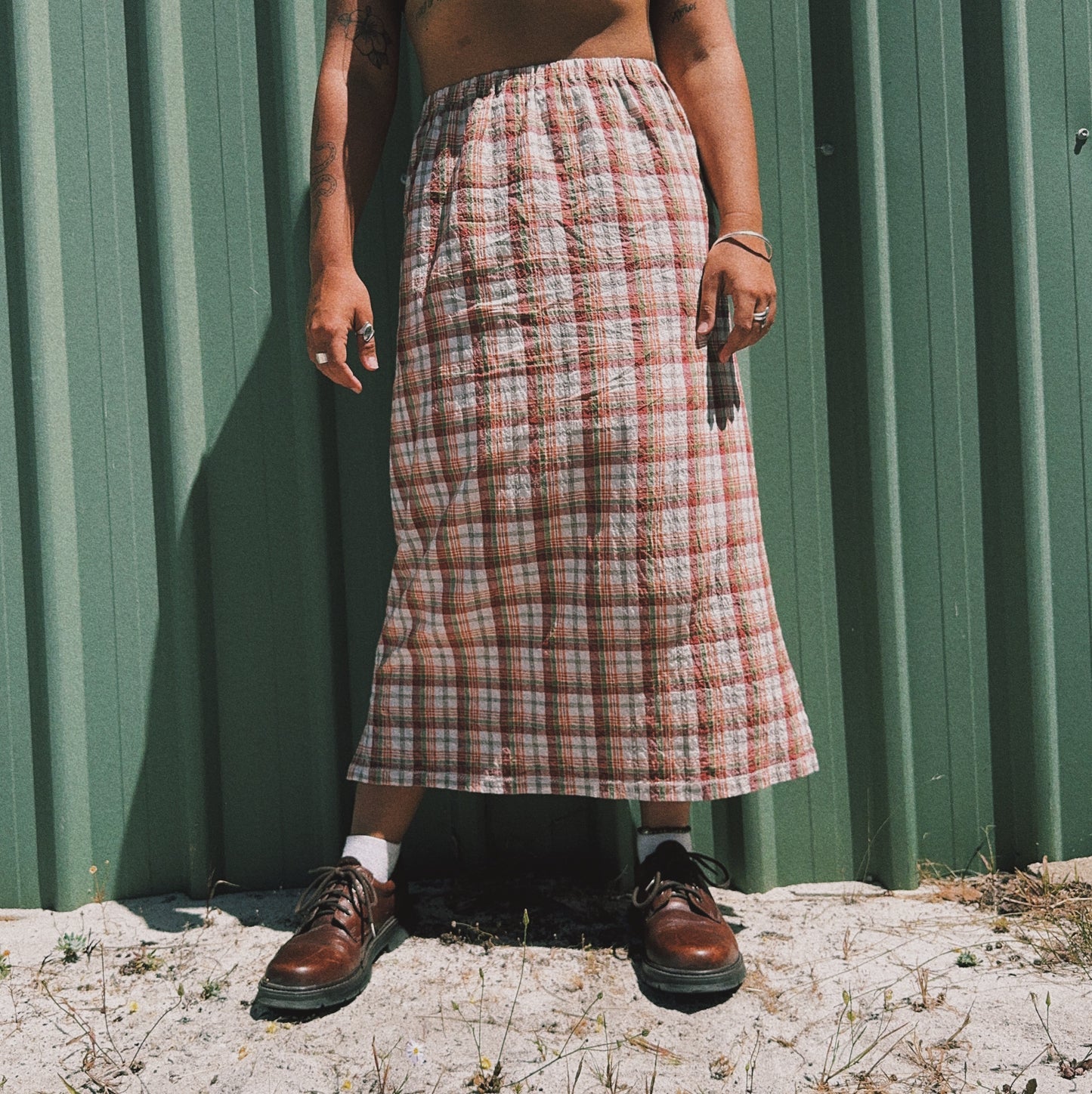 Vintage Plaid Maxi Skirt