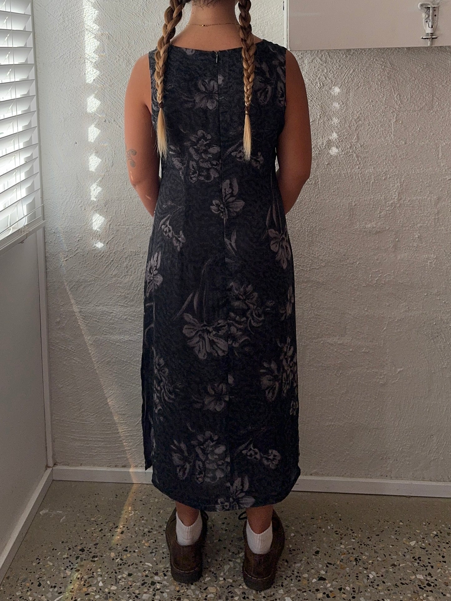 Vintage 1980s Purple Floral Dress